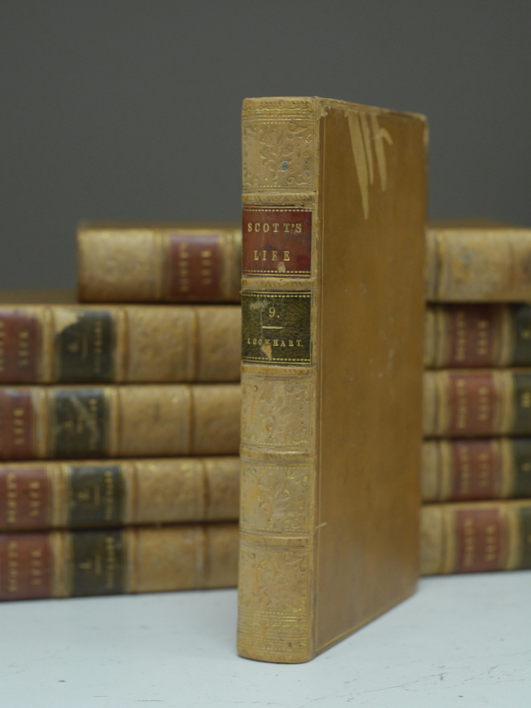 Scott, Sir Walter - Memoirs of the Life of Sir Walter Scott, 2nd edition, 10 vols, 8vo, calf, Robert Cadell, Edinburgh, 1839. Condition - mostly fair to good